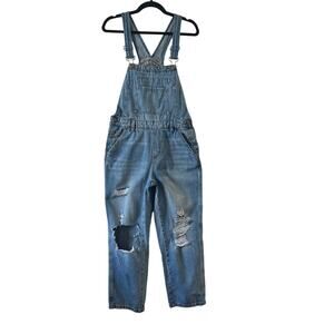 Wild Fable Distressed Straight Leg Baggy Denim Full Length Overalls Womens Small